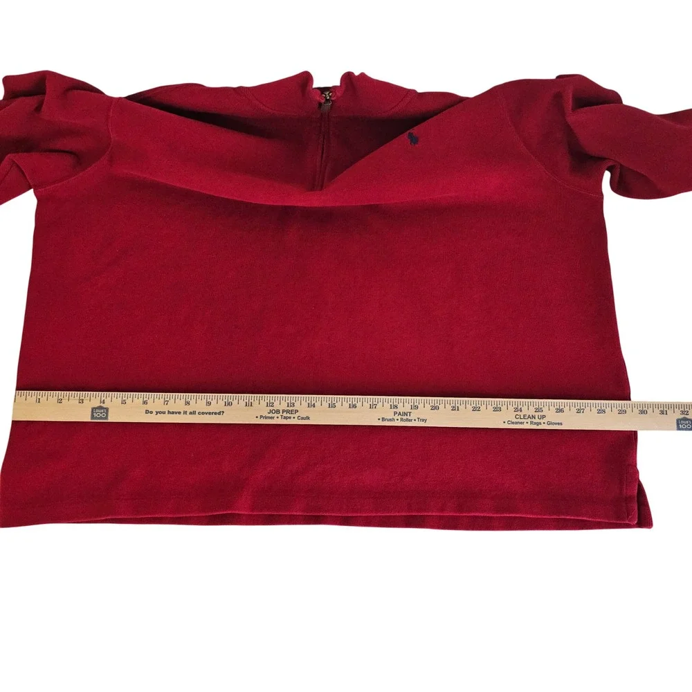 Polo Ralph Lauren Mens 3XB 3TG Red 1/4 Zip Pullover Cotton Knit Sweater Big Tall